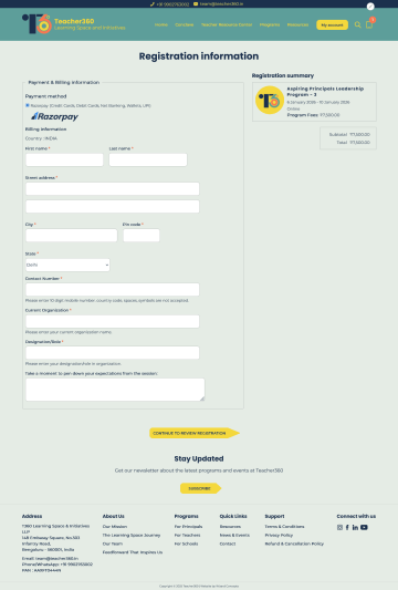 Checkout -Teacher360 Learning Spaces