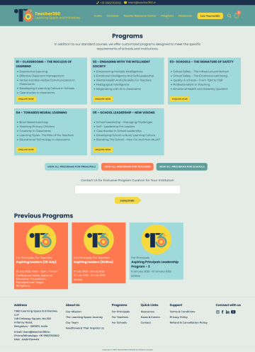 Program Calendar -  Teacher360 Learning Spaces