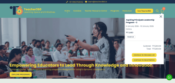 Registration Popup Cart - Teacher360 Learning Spaces 